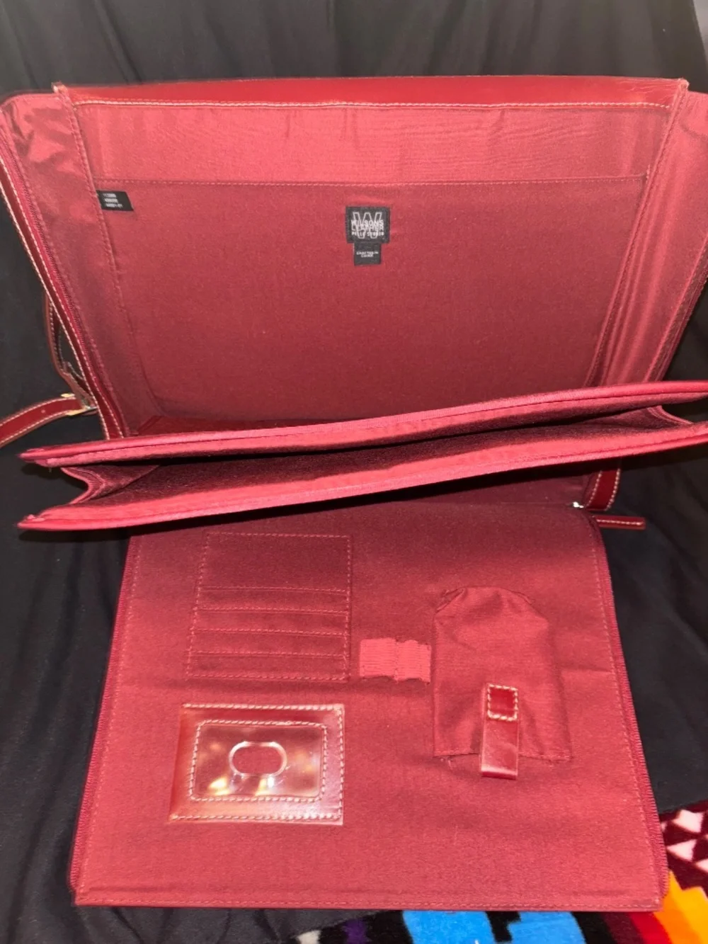Wilson Leather Pelle Studio burgundy laptop briefcase